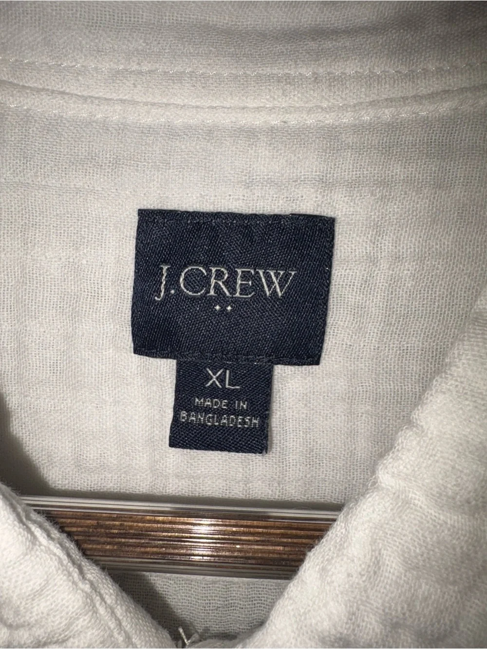 J.Crew Men's XL white gauze Cotton button down Shirt